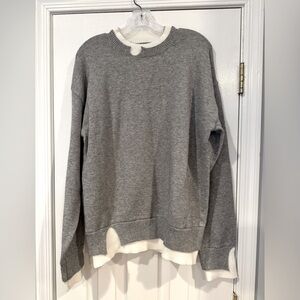 NWOT mock layered distressed sweater